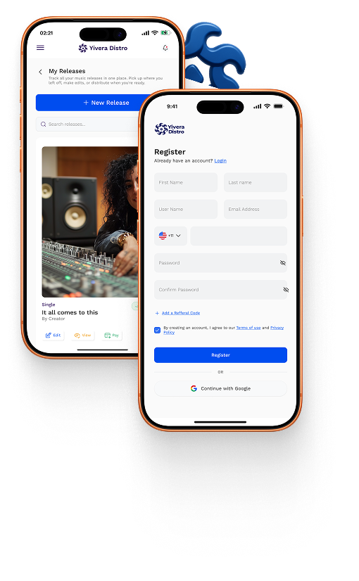 Sign up and register your music